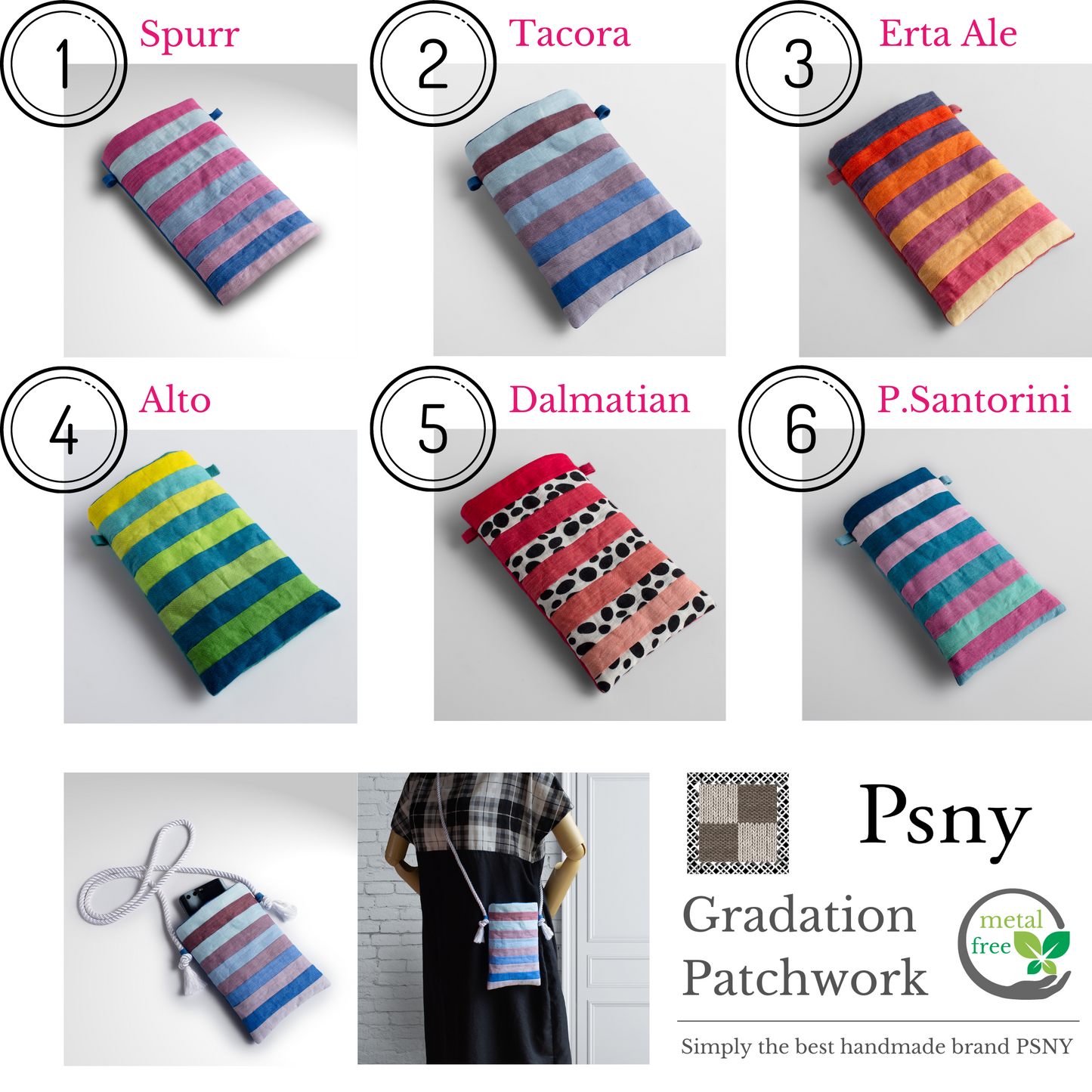 PSNY Linen Gradation Smartphone Pochette Sacoche Mini Smartphone Shoulder 彩色 BG22