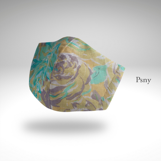 PSNY 提花亞麻植物 3D 成人口罩帶無紡布過濾 JL09