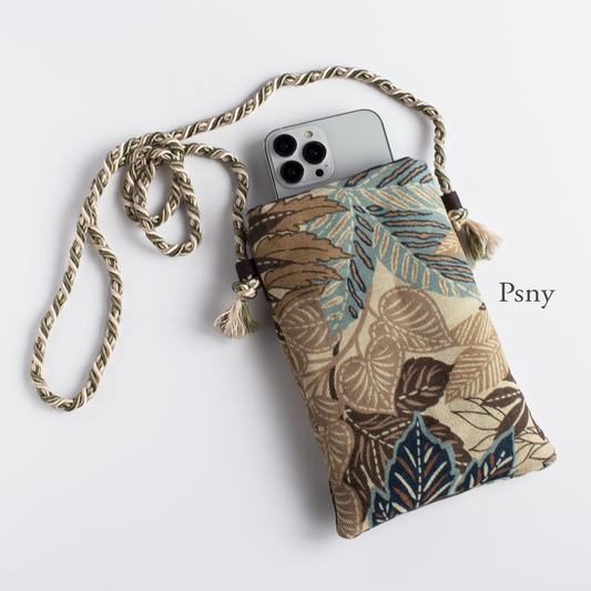 PSNY 植物棕色智能手機 Pochette Sacoche Mini 智能手機單肩包 BG23
