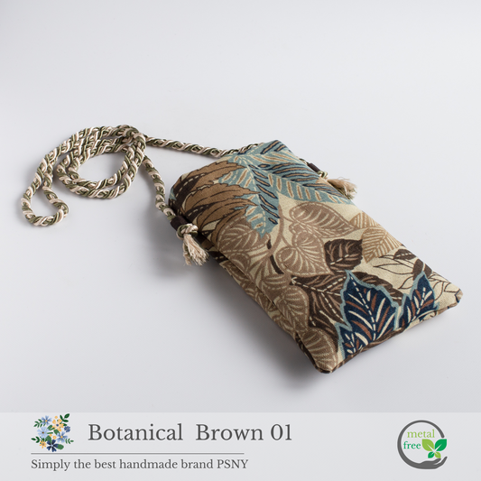PSNY 植物棕色智能手機 Pochette Sacoche Mini 智能手機單肩包 BG23