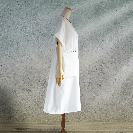 ポシェット付き ボックスシルエット ジャンパードレス