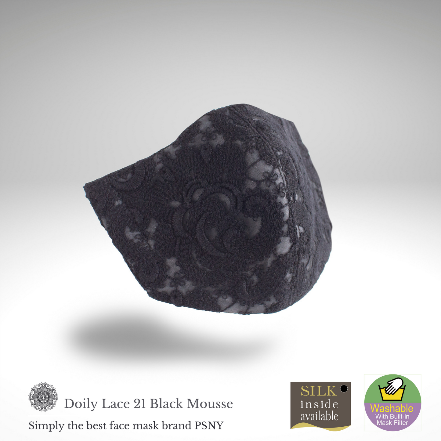 PSNY Doily 蕾絲黑色慕斯面膜帶濾鏡 LD21