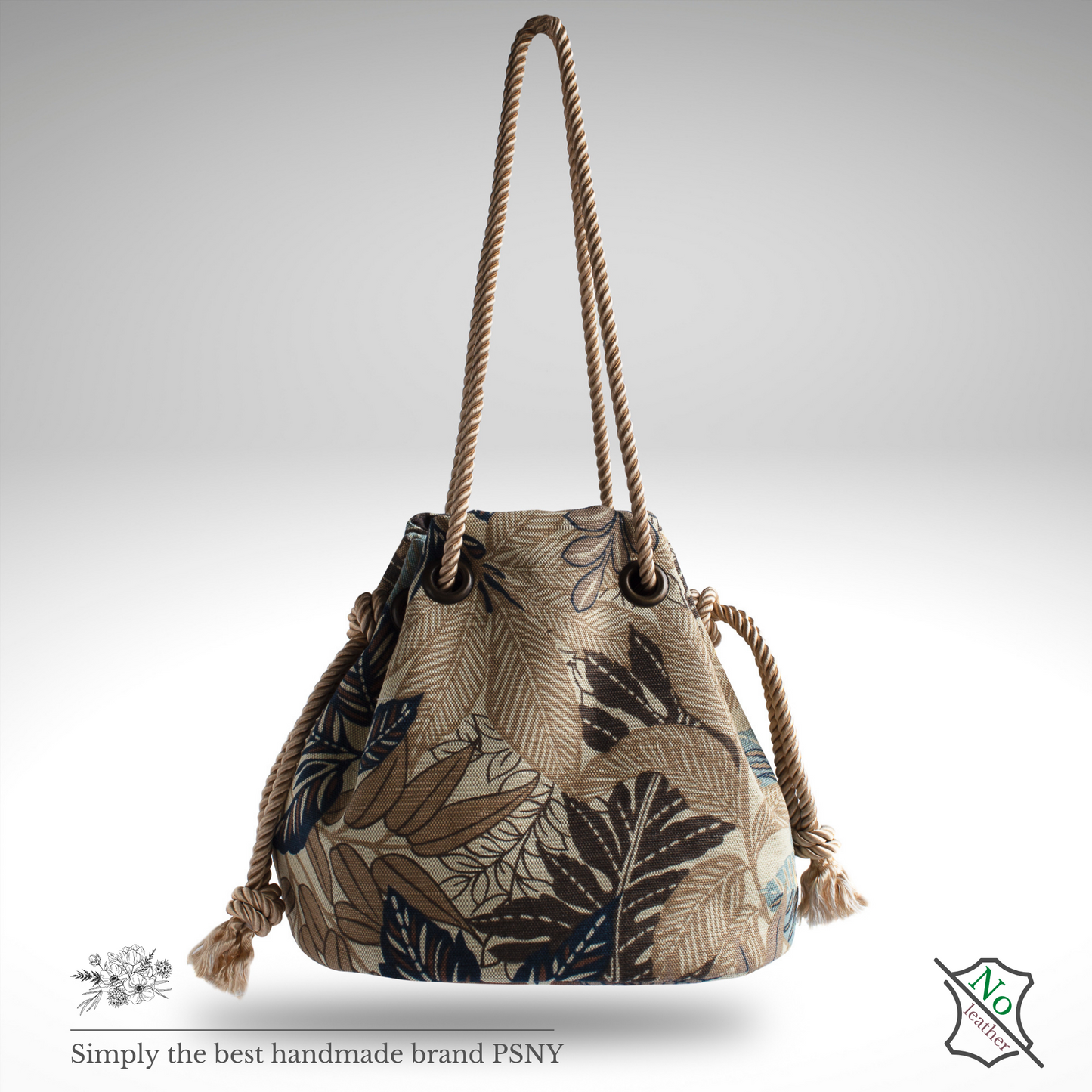 PSNY 植物棕色抽繩包 BG26