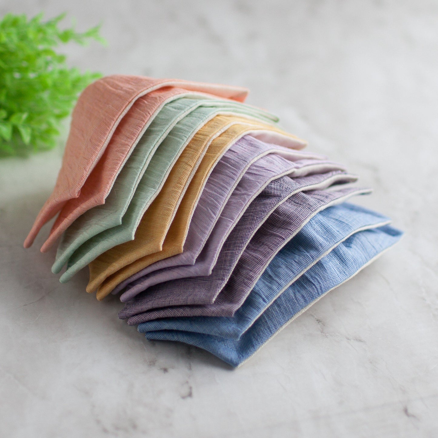 PSNY 包郵 Crepe Brimmer Blue Linen Omi Chijimi Pollen 黃沙 可水洗無紡布濾芯 Hemp 手捲麻 幹麻 高級美容 美麗潔淨感 涼爽感 Yoryu 面膜 PC05