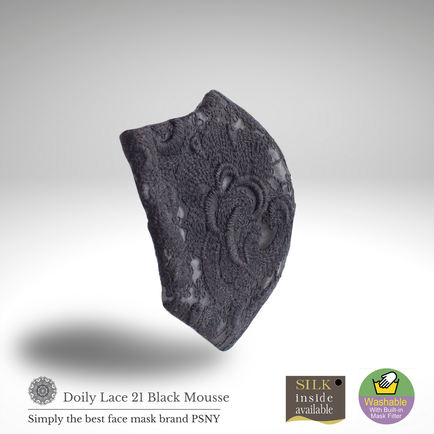 PSNY Doily 蕾絲黑色慕斯面膜帶濾鏡 LD21