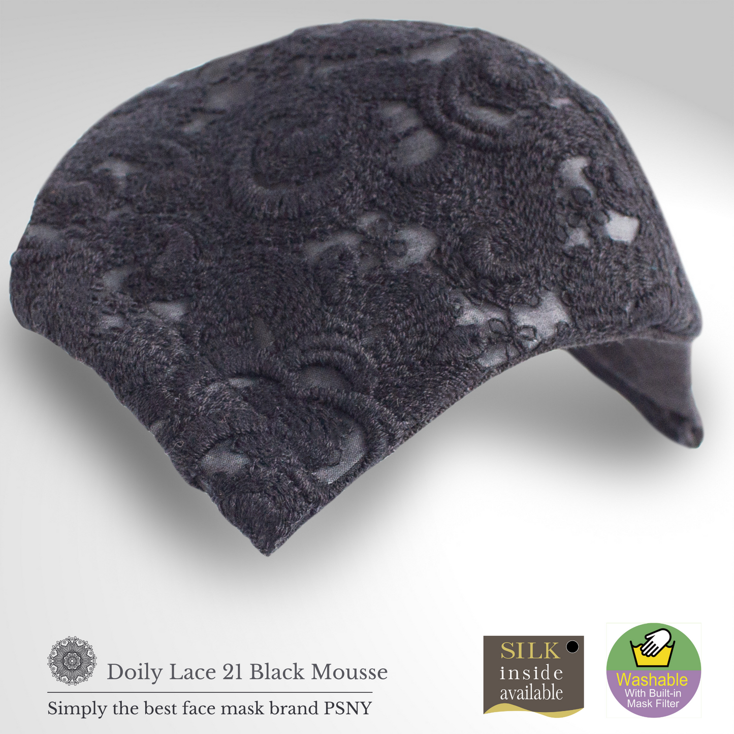 PSNY Doily 蕾絲黑色慕斯面膜帶濾鏡 LD21
