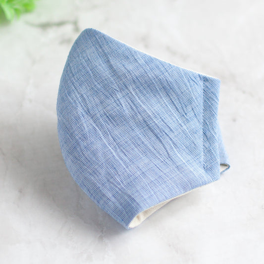 PSNY 包郵 Crepe Brimmer Blue Linen Omi Chijimi Pollen 黃沙 可水洗無紡布濾芯 Hemp 手捲麻 幹麻 高級美容 美麗潔淨感 涼爽感 Yoryu 面膜 PC05