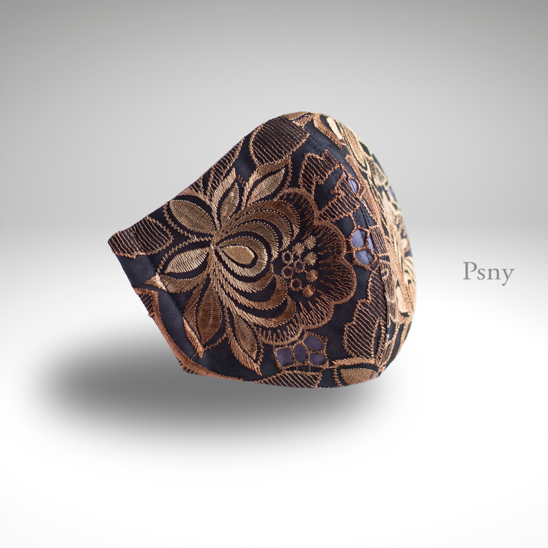 刺繡蕾絲舍夫沙萬金棕色面膜 CH06