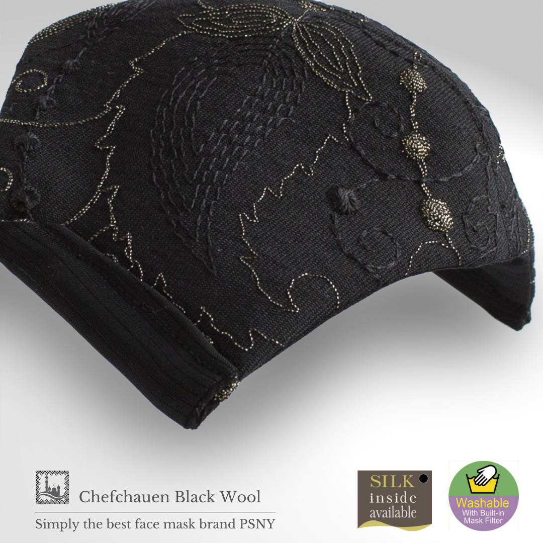 PSNY Chefchaouen 羊毛蕾絲黑金刺繡過濾面膜 CH19