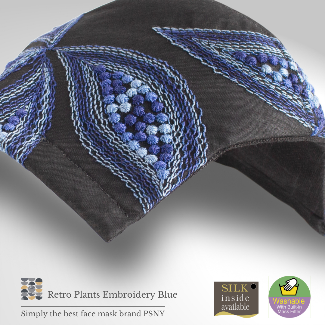 復古刺繡設計藍色濾鏡LB18