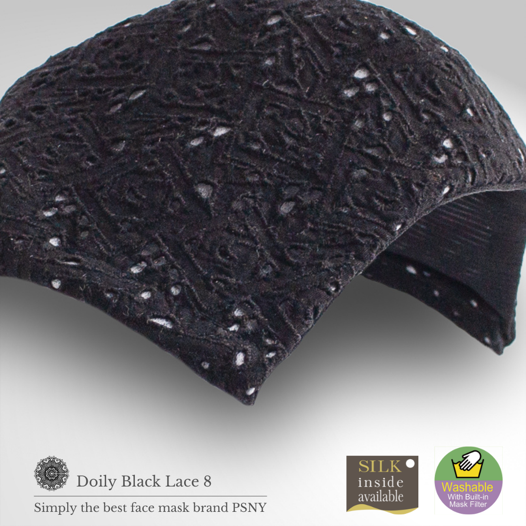 Doily 蕾絲黑色軟面膜帶濾鏡 LD08