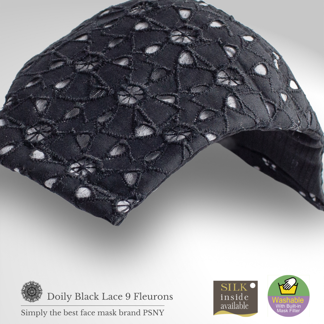 Doily 蕾絲黑色 Fluron 口罩帶過濾器 LD09