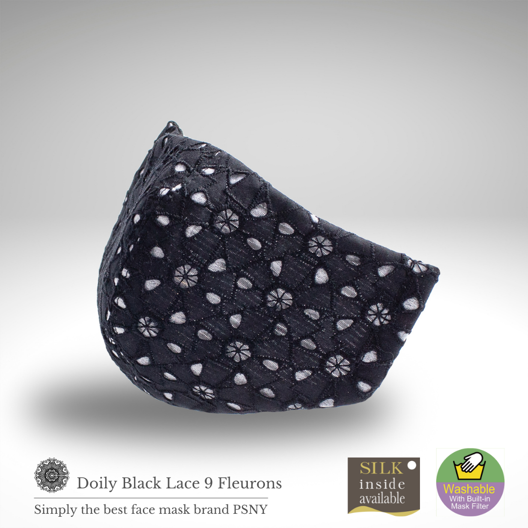 Doily 蕾絲黑色 Fluron 口罩帶過濾器 LD09