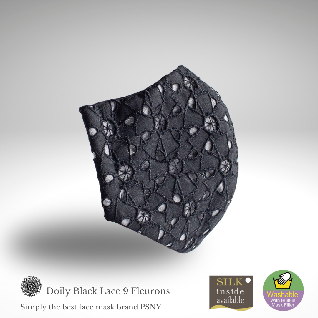 Doily 蕾絲黑色 Fluron 口罩帶過濾器 LD09