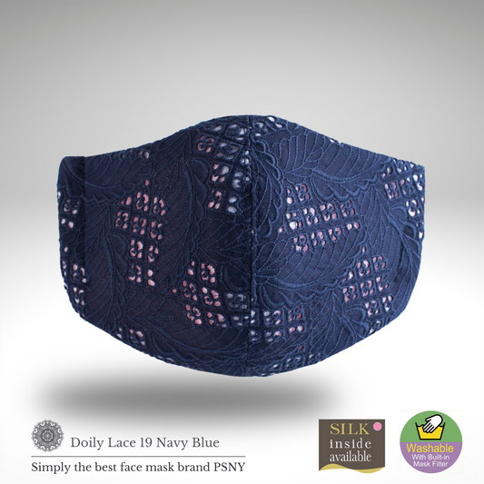 Doily 蕾絲深藍 2 片面膜連過濾面膜 LD19