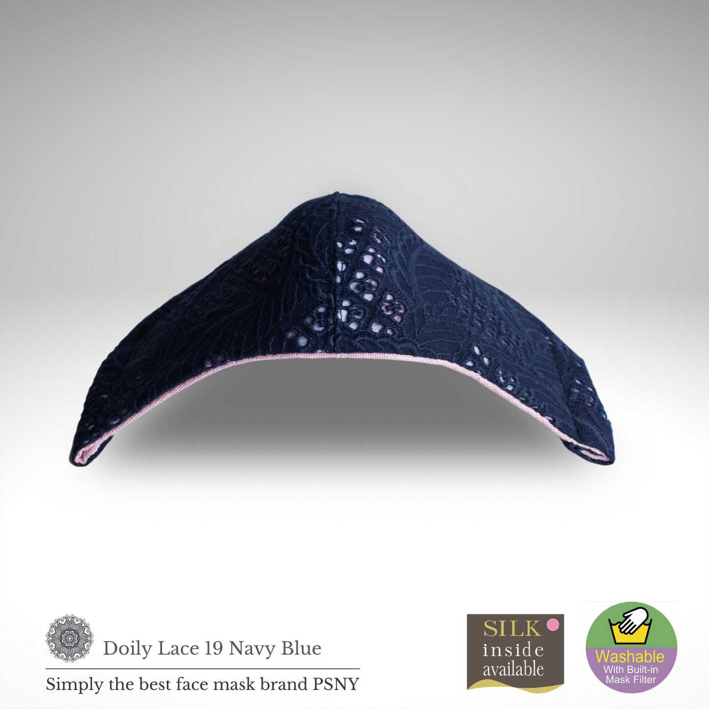Doily 蕾絲深藍 2 片面膜連過濾面膜 LD19