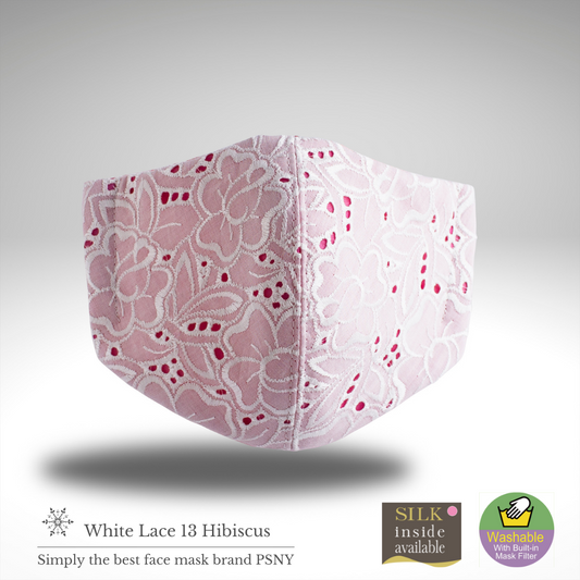 白色蕾絲芙蓉粉色過濾面膜 LW13