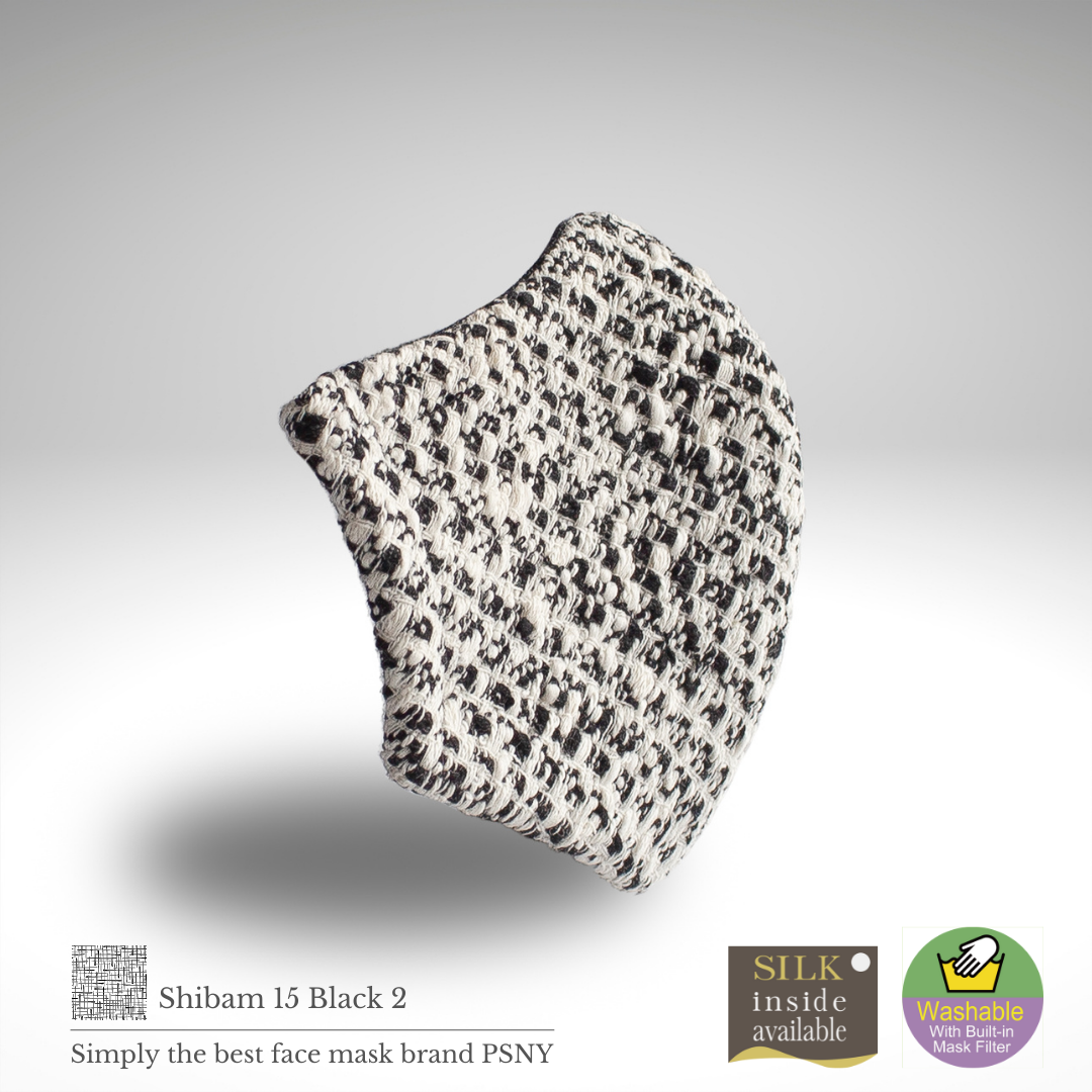 PSNY Tweed Shibam 15 Black 2 Mask with Non-Woven Filter 3D成人Tweed Mask SB15
