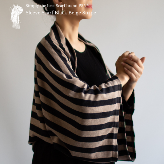 PSNY Summer cooling measures shoulder only 披肩 黑色 & 米色條紋披肩 SS03