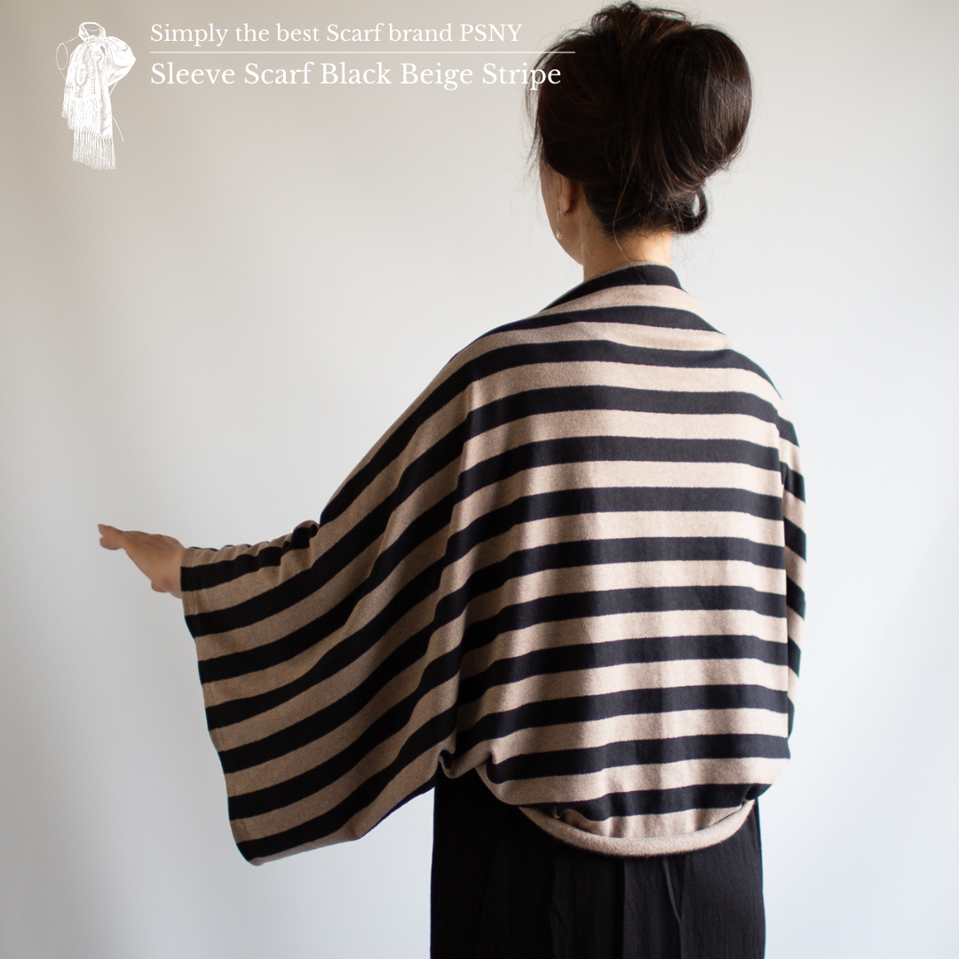 PSNY Summer cooling measures shoulder only 披肩 黑色 & 米色條紋披肩 SS03