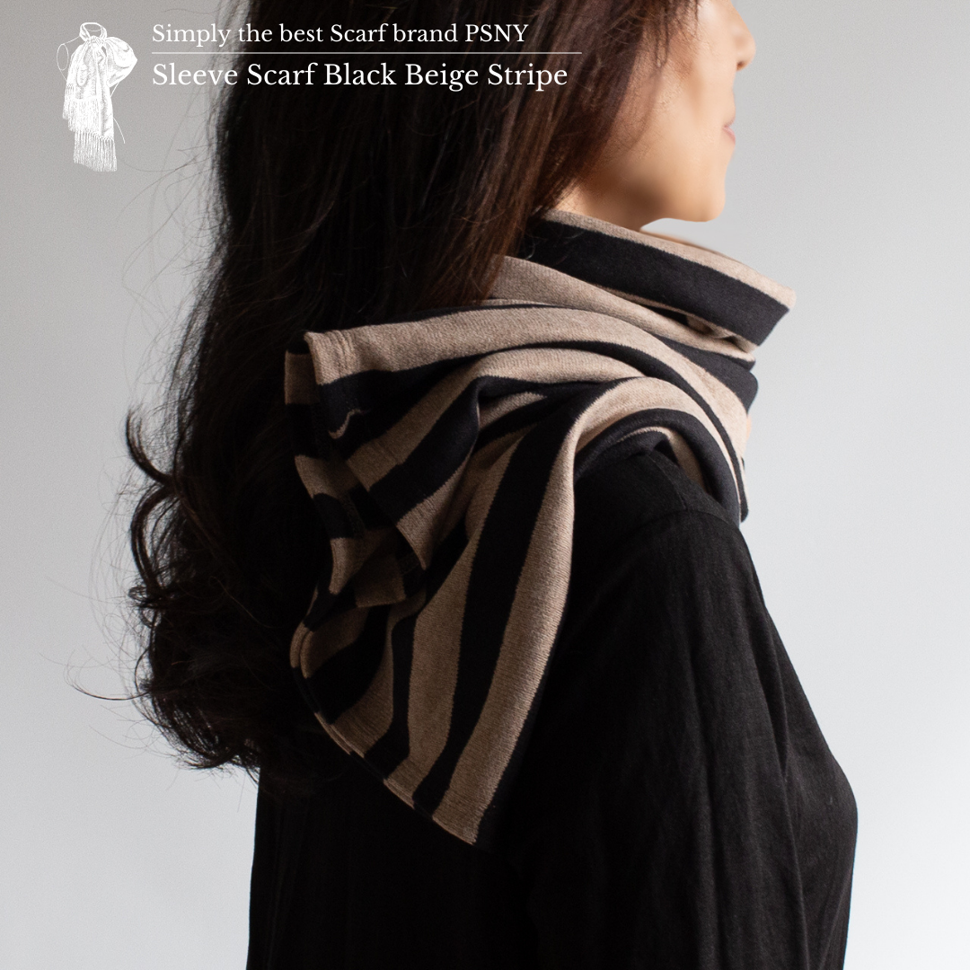 PSNY Summer cooling measures shoulder only 披肩 黑色 & 米色條紋披肩 SS03