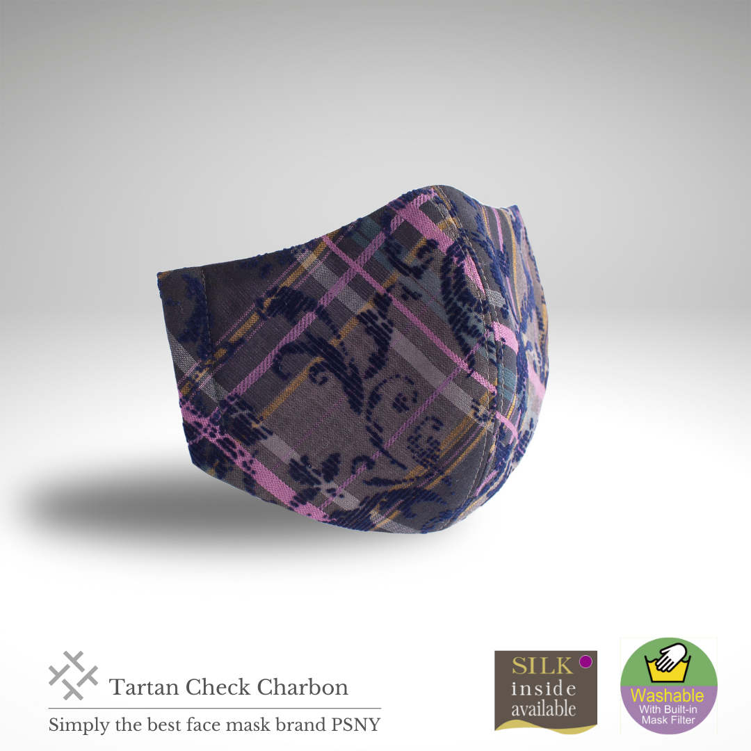 PSNY Tartan Check Charbon Pink Lace Mask TC05
