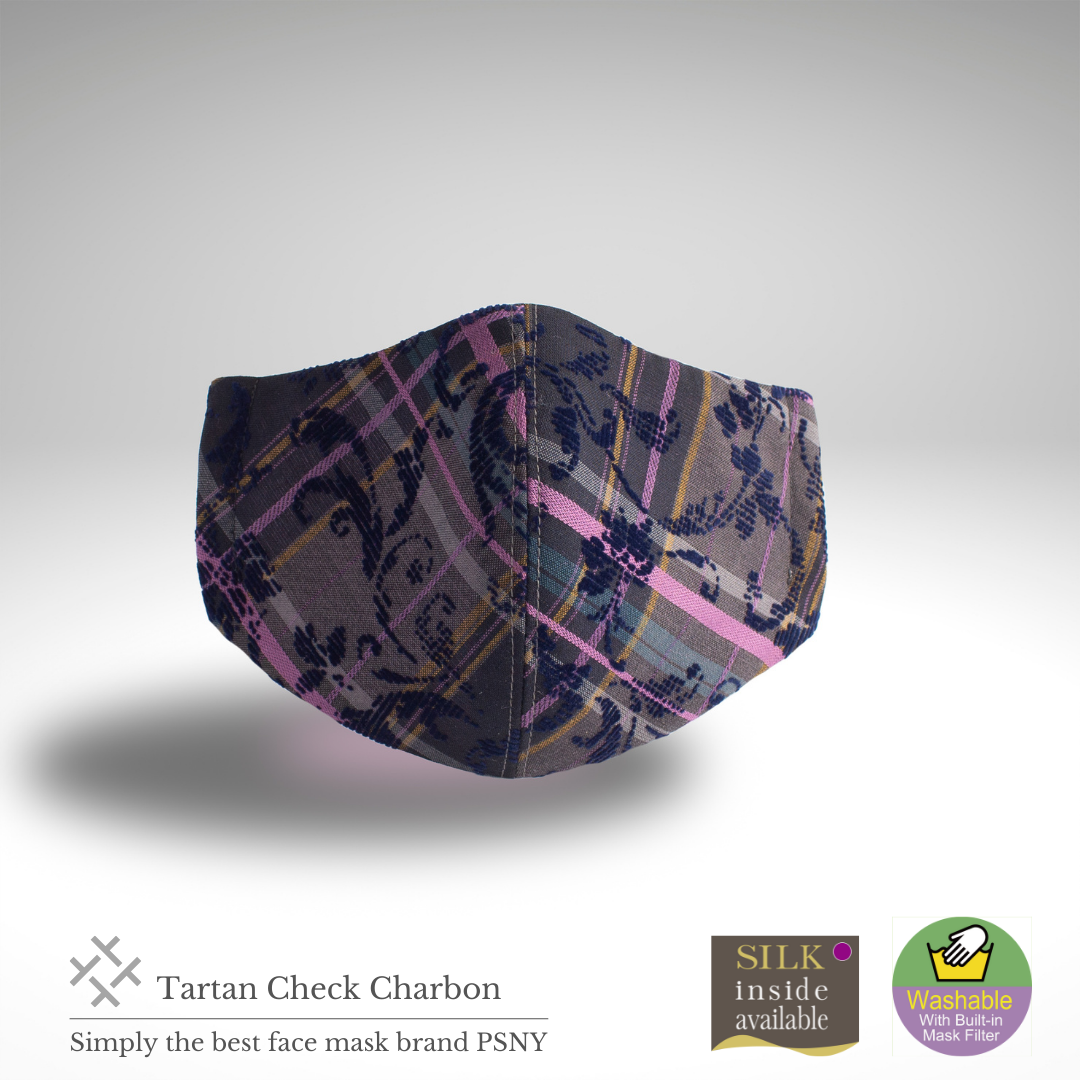 PSNY Tartan Check Charbon Pink Lace Mask TC05