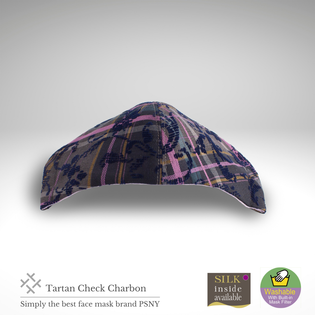 PSNY Tartan Check Charbon Pink Lace Mask TC05