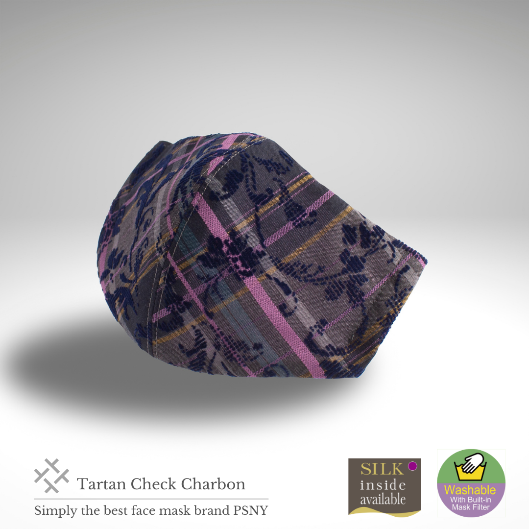 PSNY Tartan Check Charbon Pink Lace Mask TC05