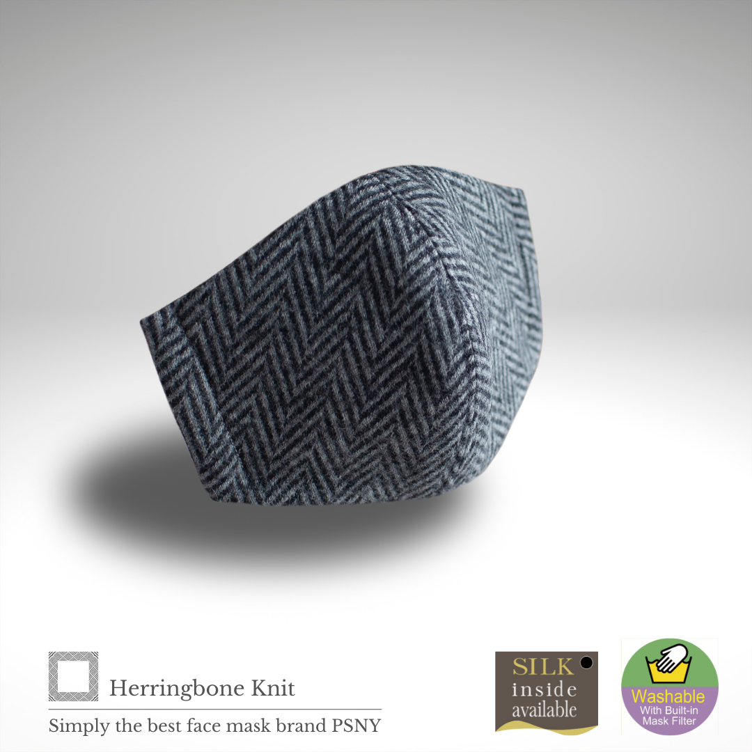 Wool knit herringbone mask WL01