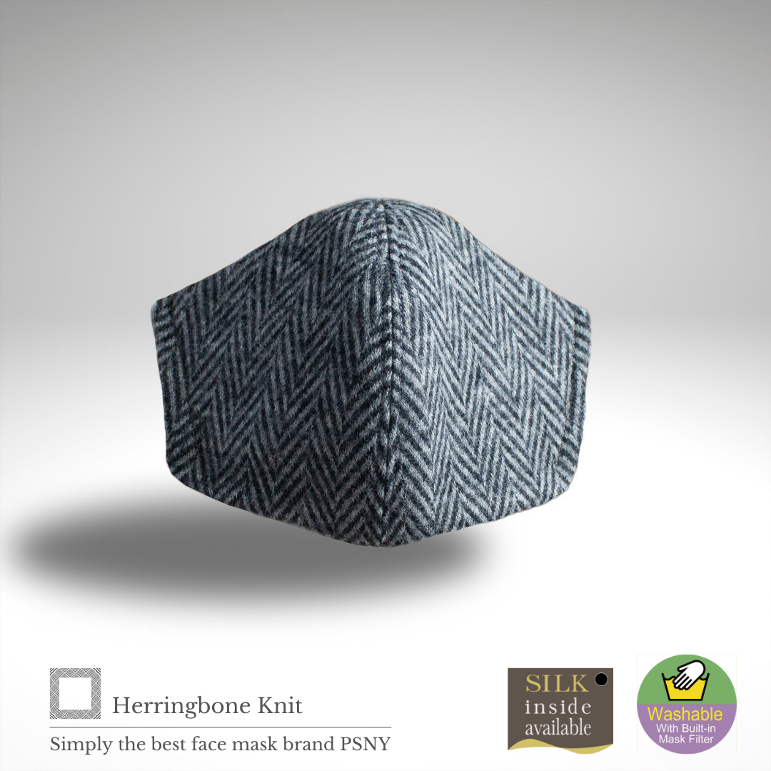 Wool knit herringbone mask WL01