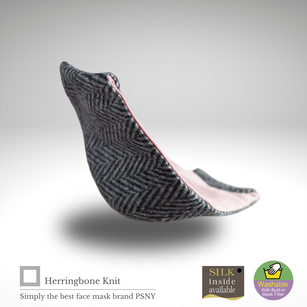 Wool knit herringbone mask WL01