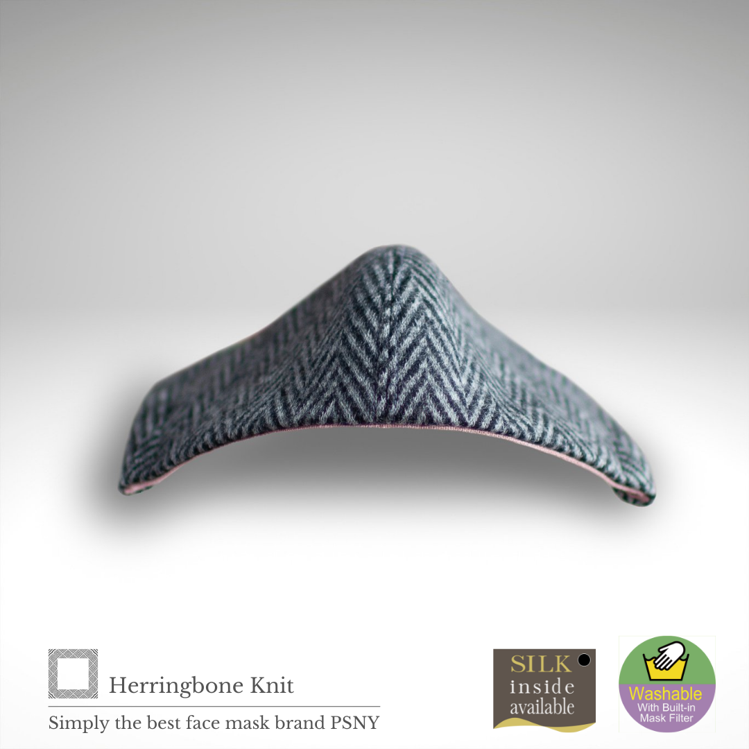 Wool knit herringbone mask WL01