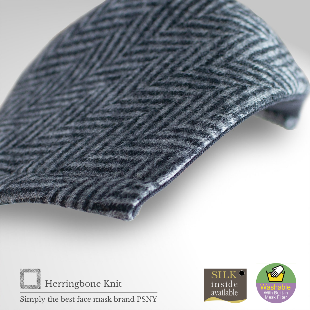 Wool knit herringbone mask WL01