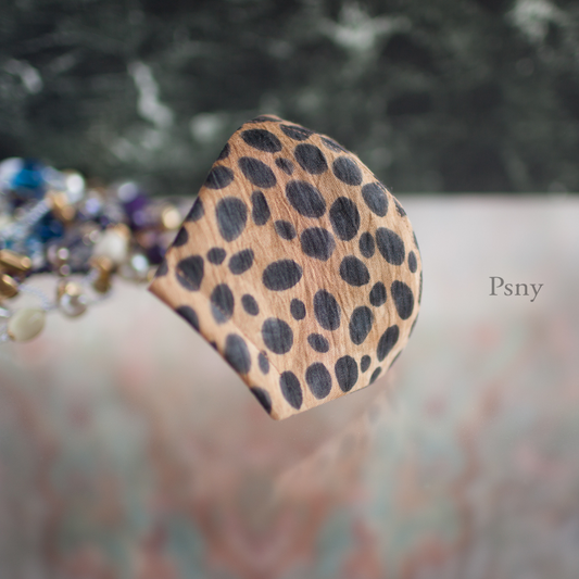 PSNY Leopard Omi Chijimi 麻/友禪染花粉過濾器豹紋 YR01