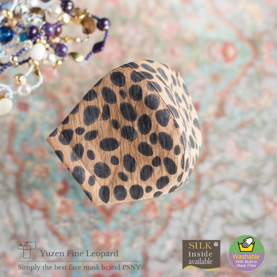 PSNY Leopard Omi Chijimi 麻/友禪染花粉過濾器豹紋 YR01