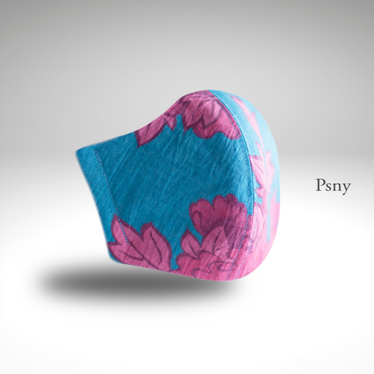 PSNY友禪染近江千歲麻/鈕扣/牡丹/亞麻過濾面膜YR02