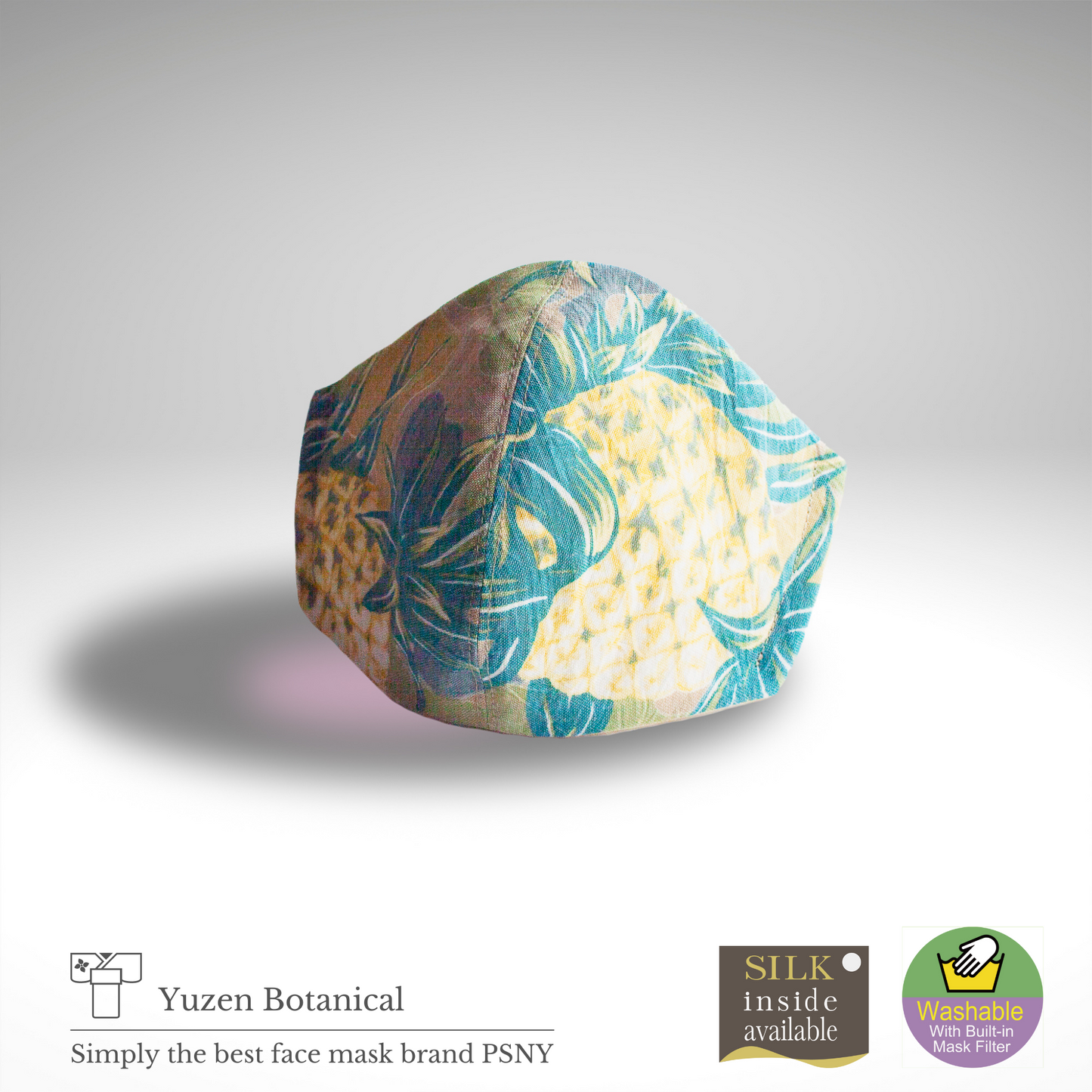 PSNY Yuzen-dyed linen botanical mask YR04