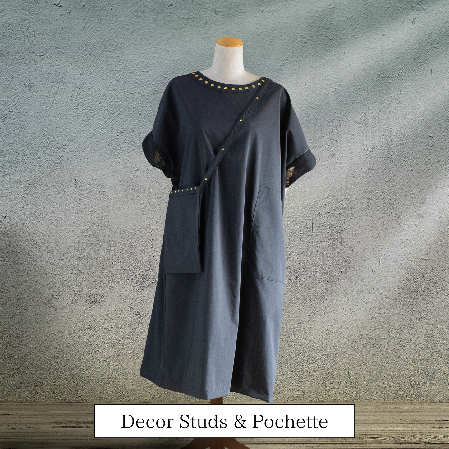Box Silhouette Jumper Dress with Pochette