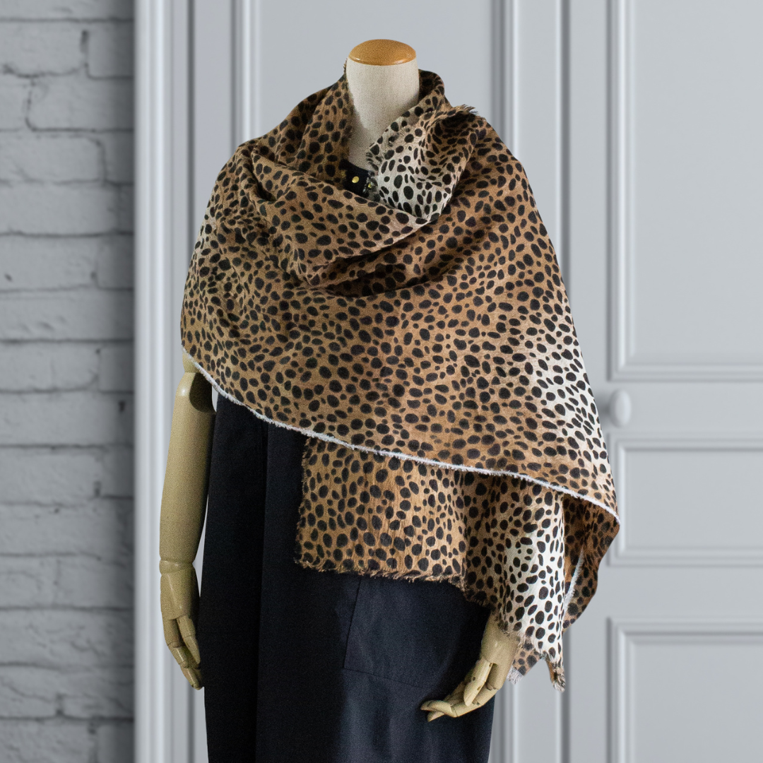 激渋) パイソンレオパード柄ストール 激渋) パイソンレオパード柄ストール