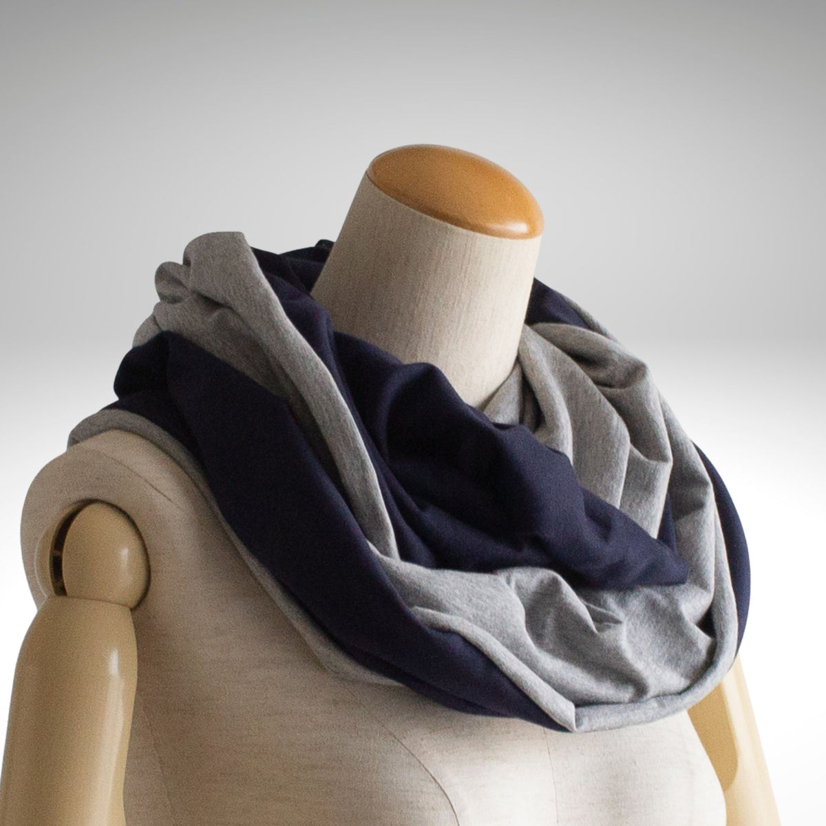Dark Blue & Grey Two-Tone Sweatshirt Snood