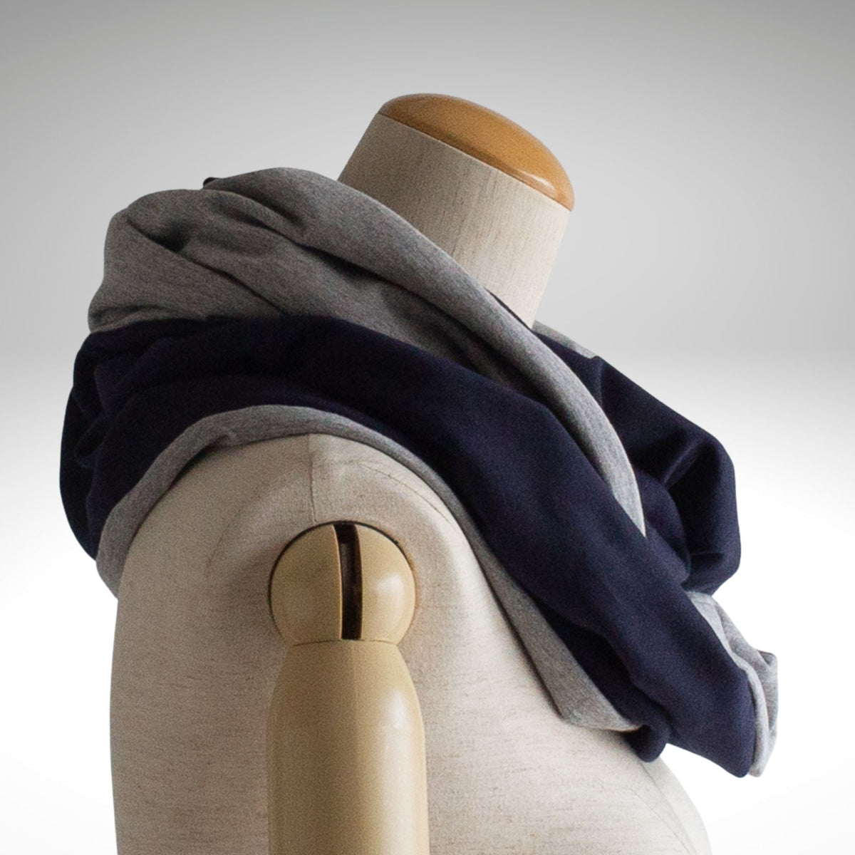 Dark Blue & Grey Two-Tone Sweatshirt Snood