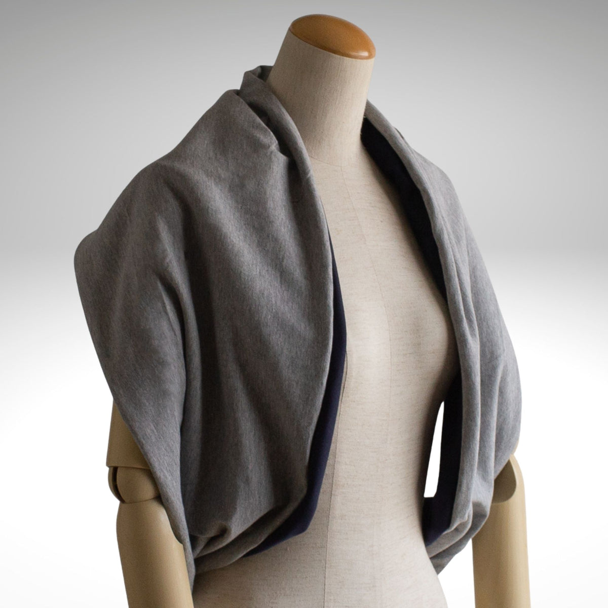 Dark Blue & Grey Two-Tone Sweatshirt Snood