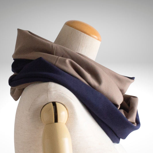 PSNY Sweat Bicolor Snood Dark Blue &amp; Mocha Twist SD02