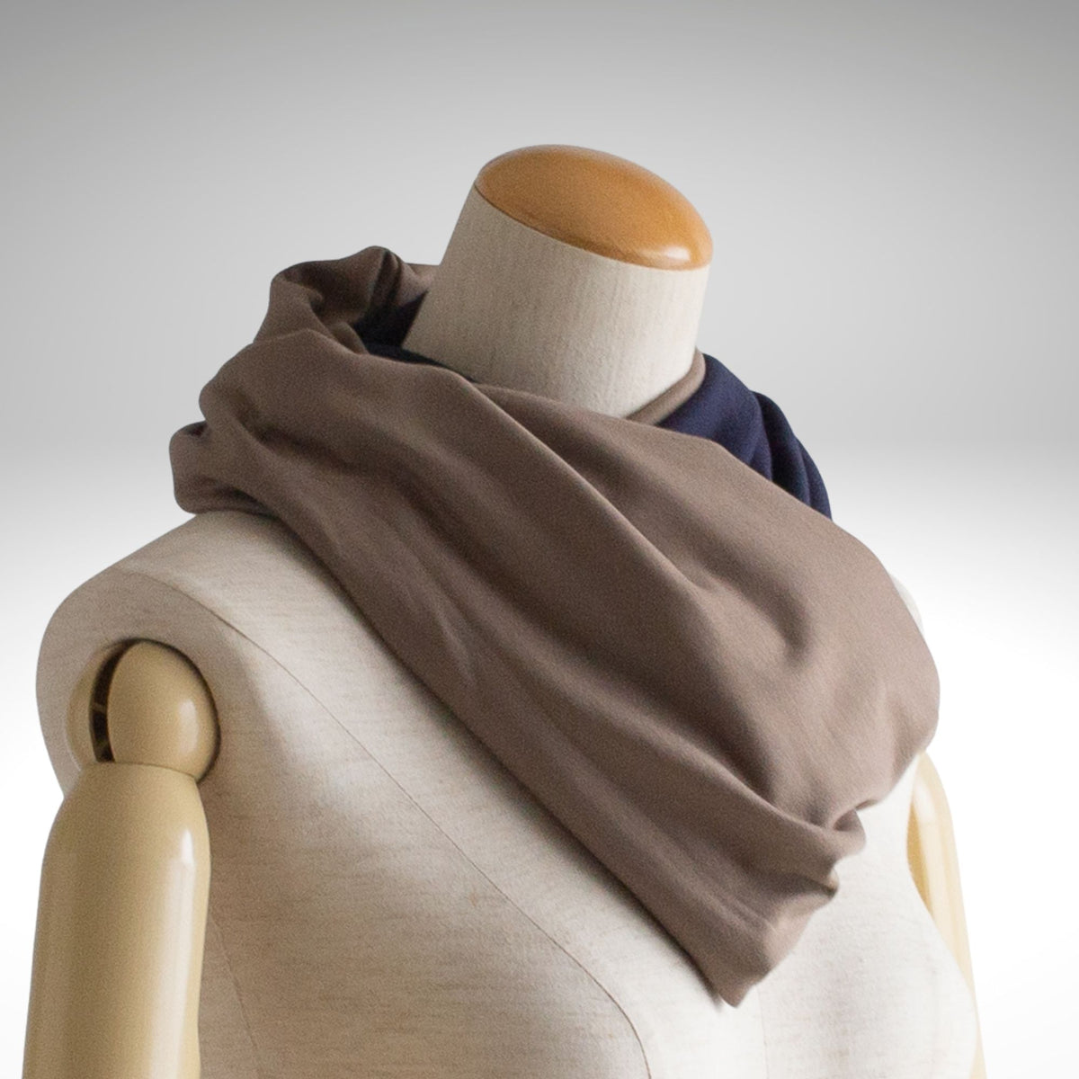 Dark Blue & Mocha Two-Tone Twist Sweatshirt Snood
