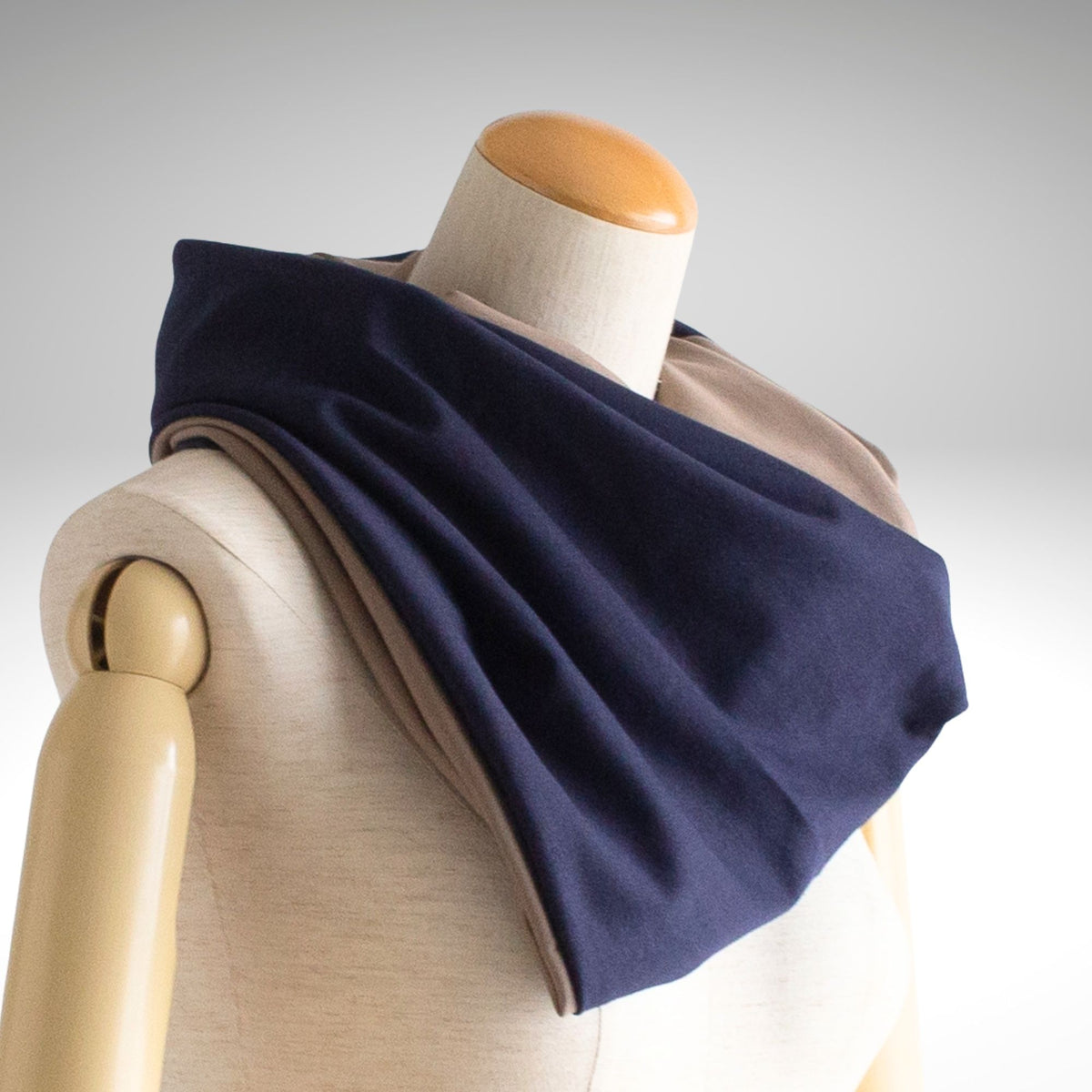 Dark Blue & Mocha Two-Tone Twist Sweatshirt Snood