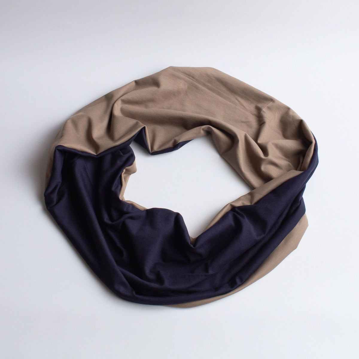 Dark Blue & Mocha Two-Tone Twist Sweatshirt Snood