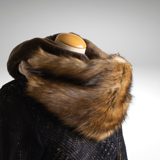 Brown eco-fur 4-color snood Adult coordination elegant neck warmer fake fur SD09