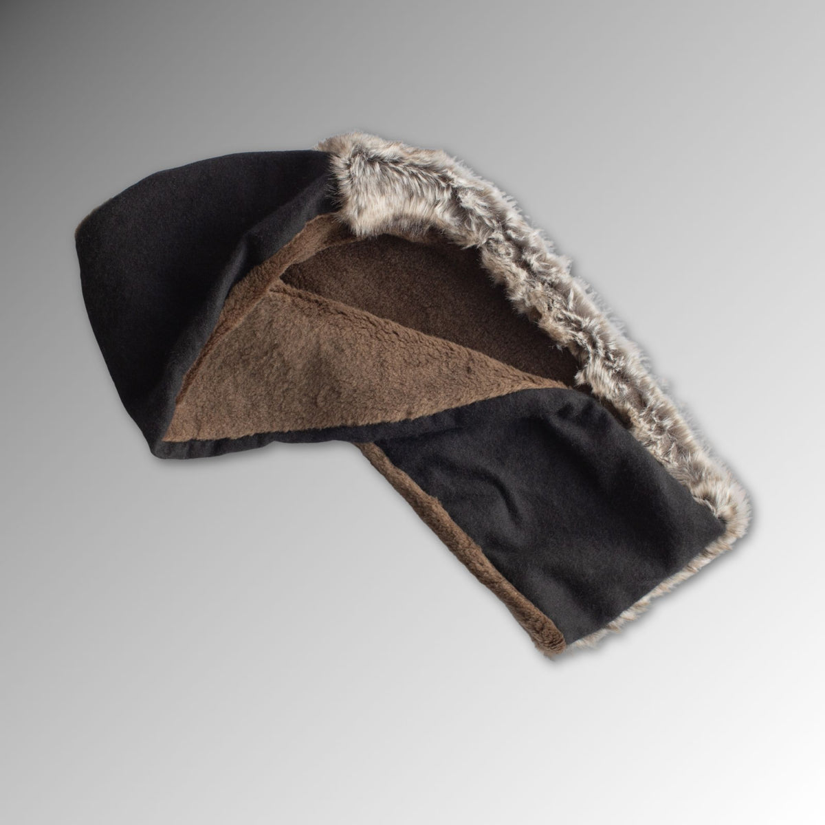 Greige Faux Fur & Cashmere Three-Colour Snood