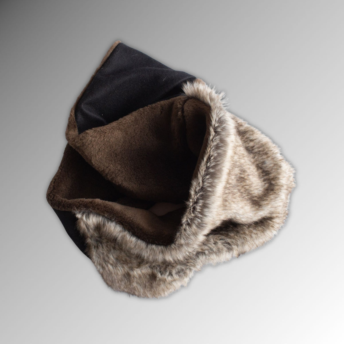 Greige Faux Fur & Cashmere Three-Colour Snood